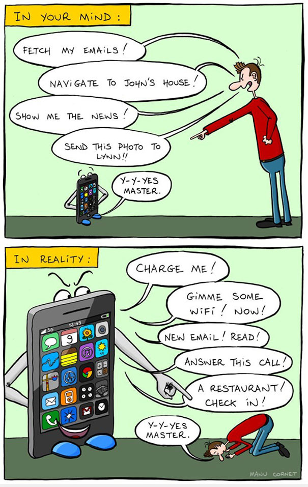 smartphone-addiction-cartoon-who is in control