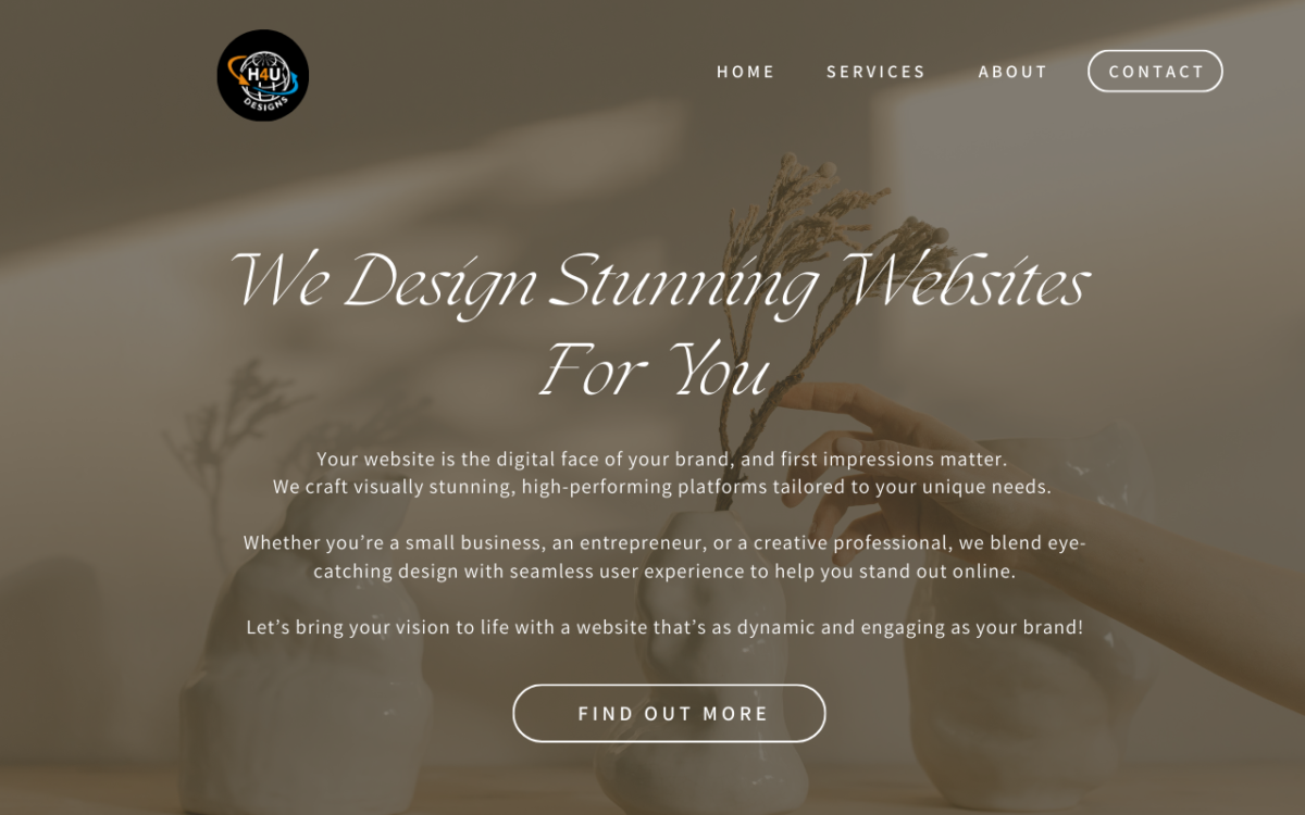 Stunning Website home page