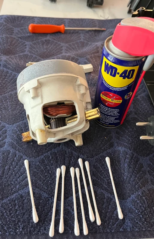 Miele Boost CX1 Vacuum Repair After Water Damage 43 cleaning-with-wd40